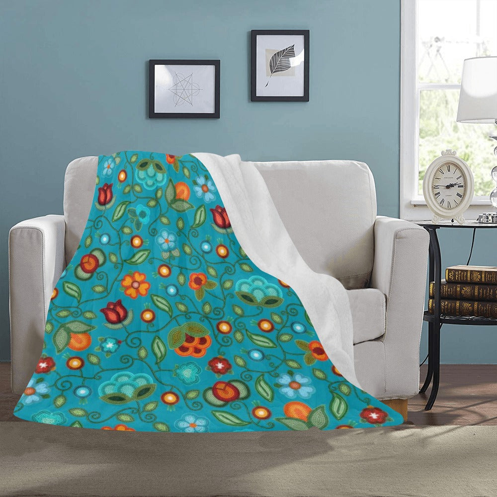 Prairie Fire Petals Ocean Large Micro Fleece Blanket