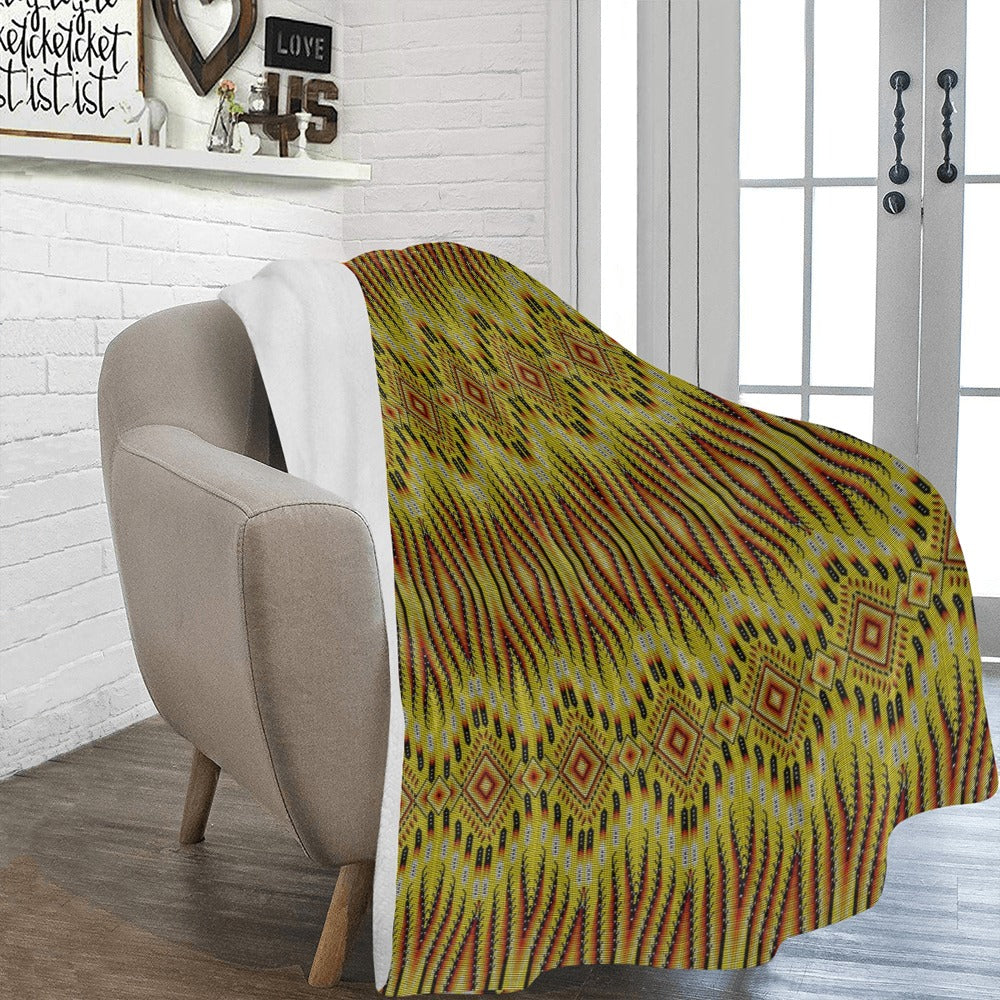 Fire Feather Yellow X-Large Micro Fleece Blanket