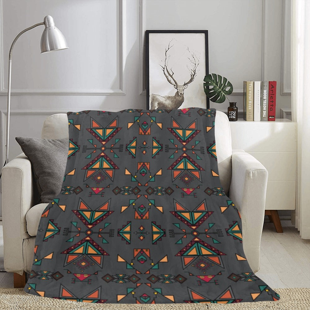 Arrow dawn Gray X-Large Micro Fleece Blanket