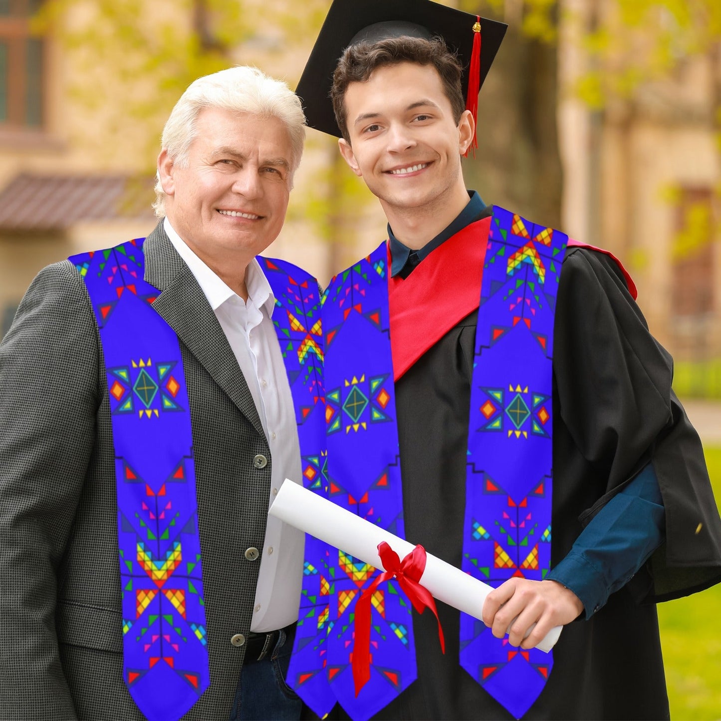 Buffalo Jump Blue Graduation Stole