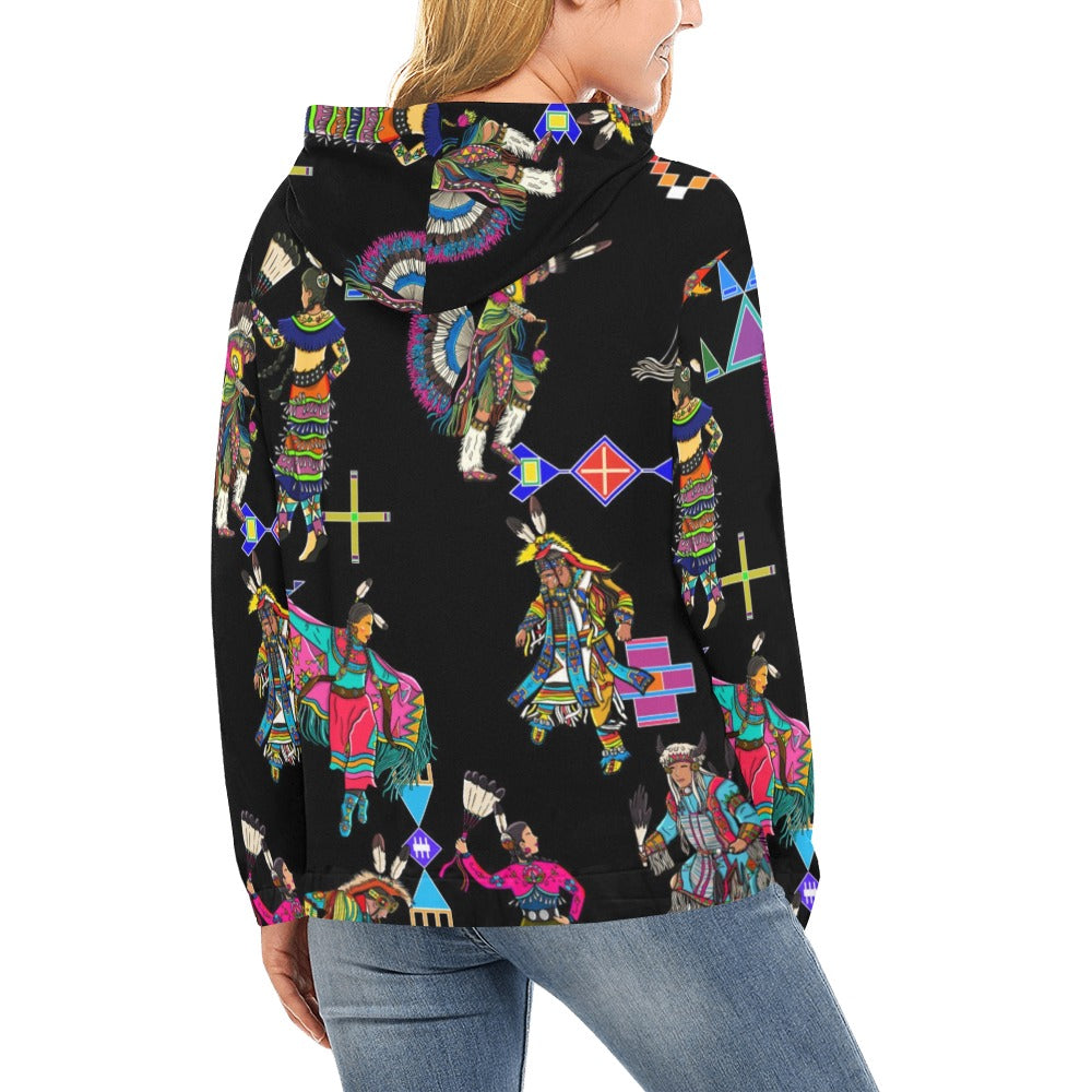 Grand Entry Dancers Black Hoodie for Women