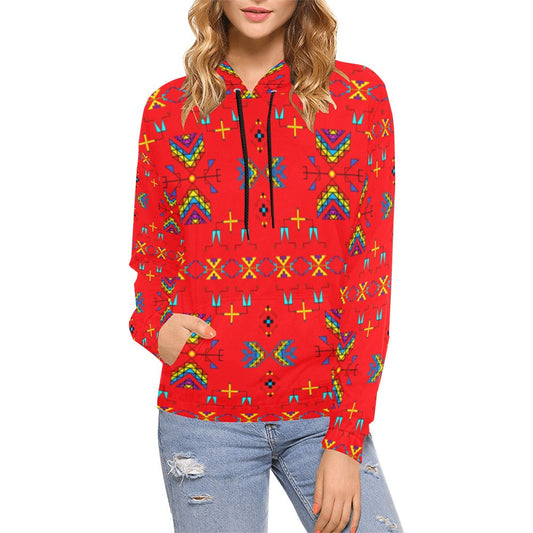 Rainy Chief Rainbow Red Hoodie for Women