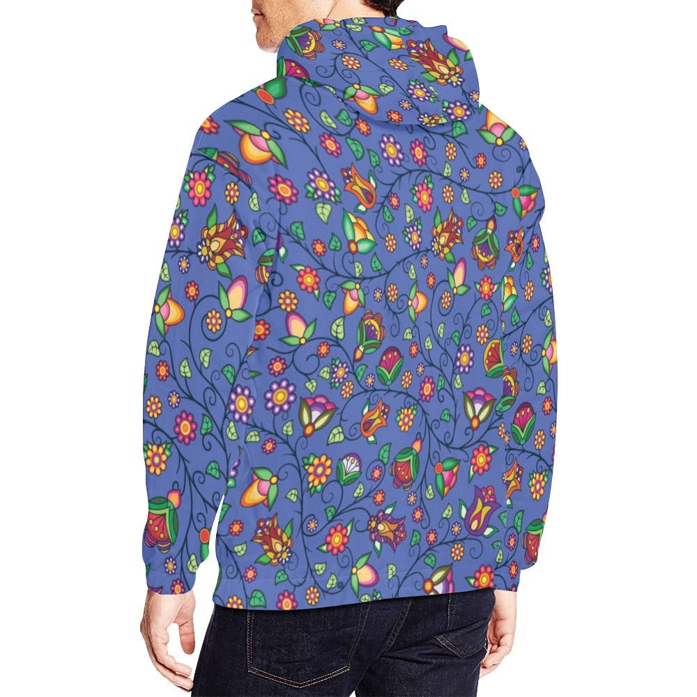 Heartbeat Petals Blue Hoodie for Men