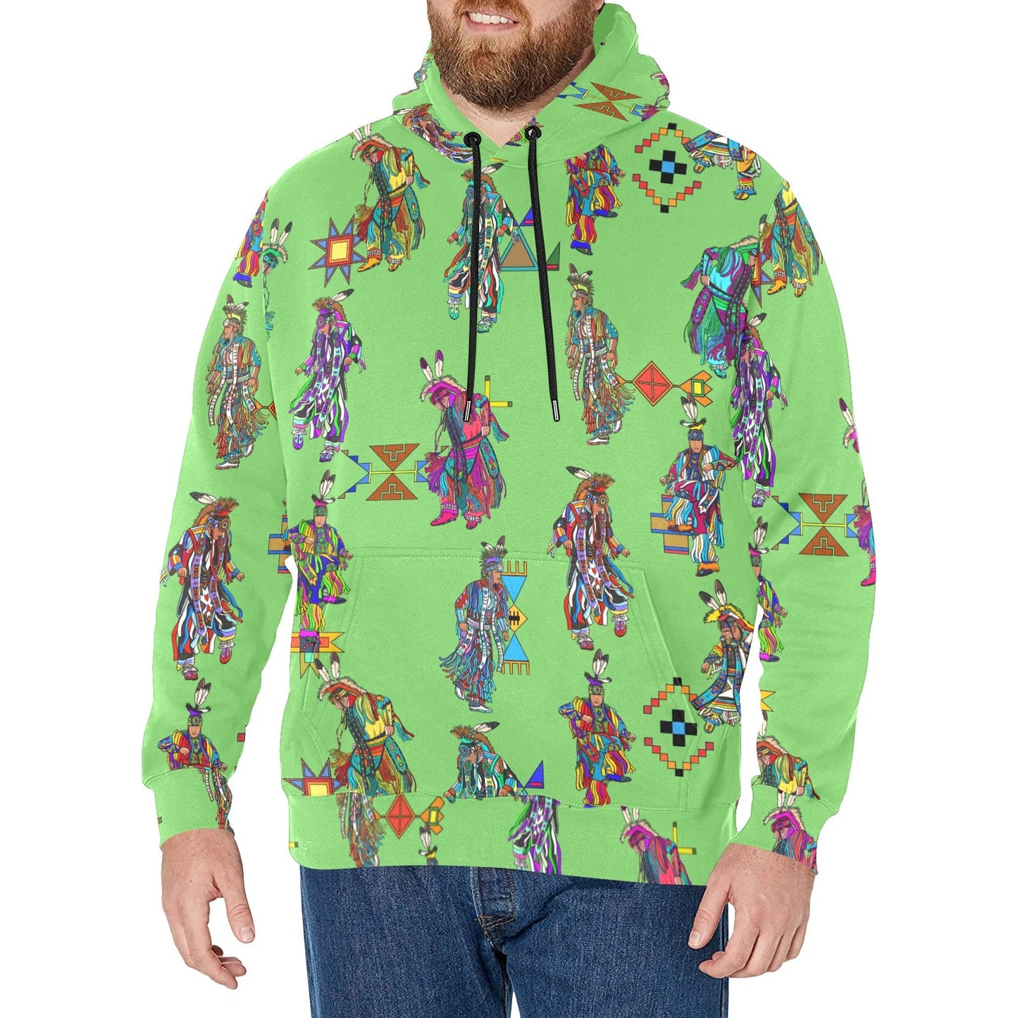 Men's Grass Dancers Grass Men's Long Sleeve Fleece Hoodie