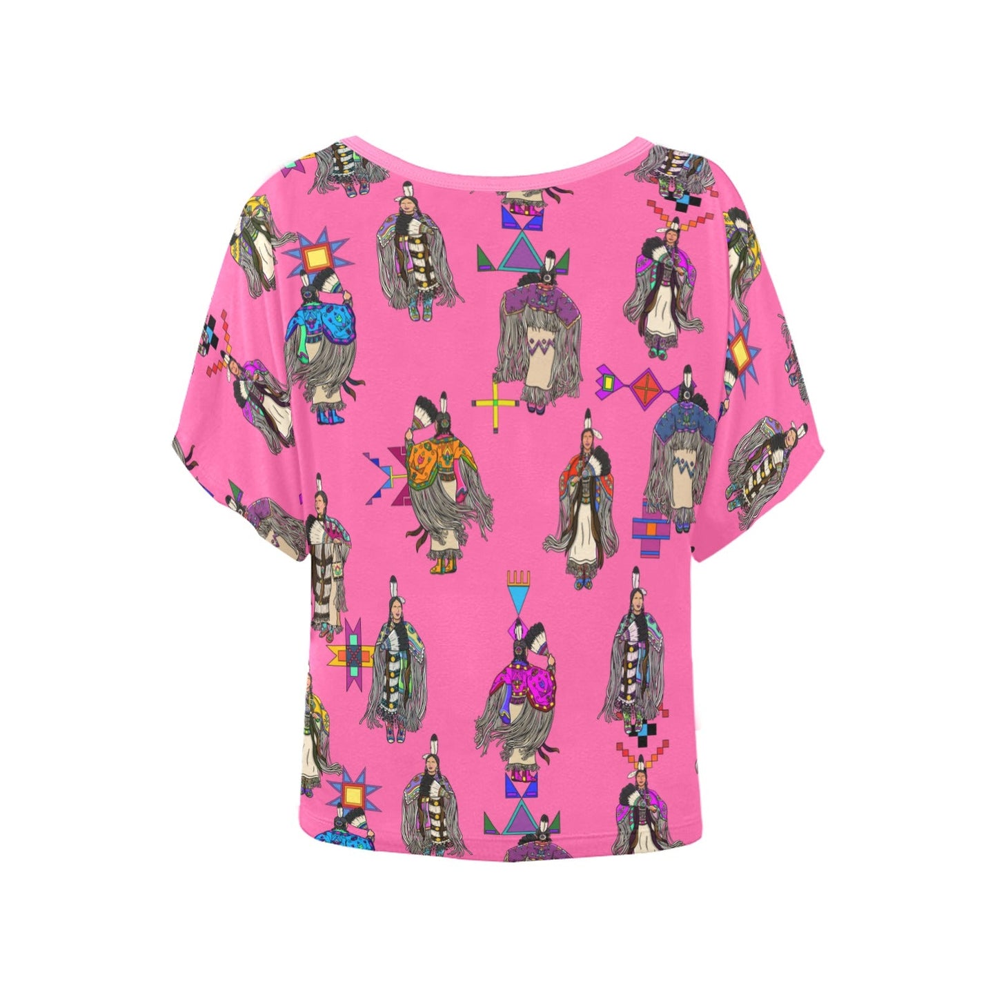 Women's Tradish Dancers Pink Women's Batwing-Sleeved Blouse T shirt