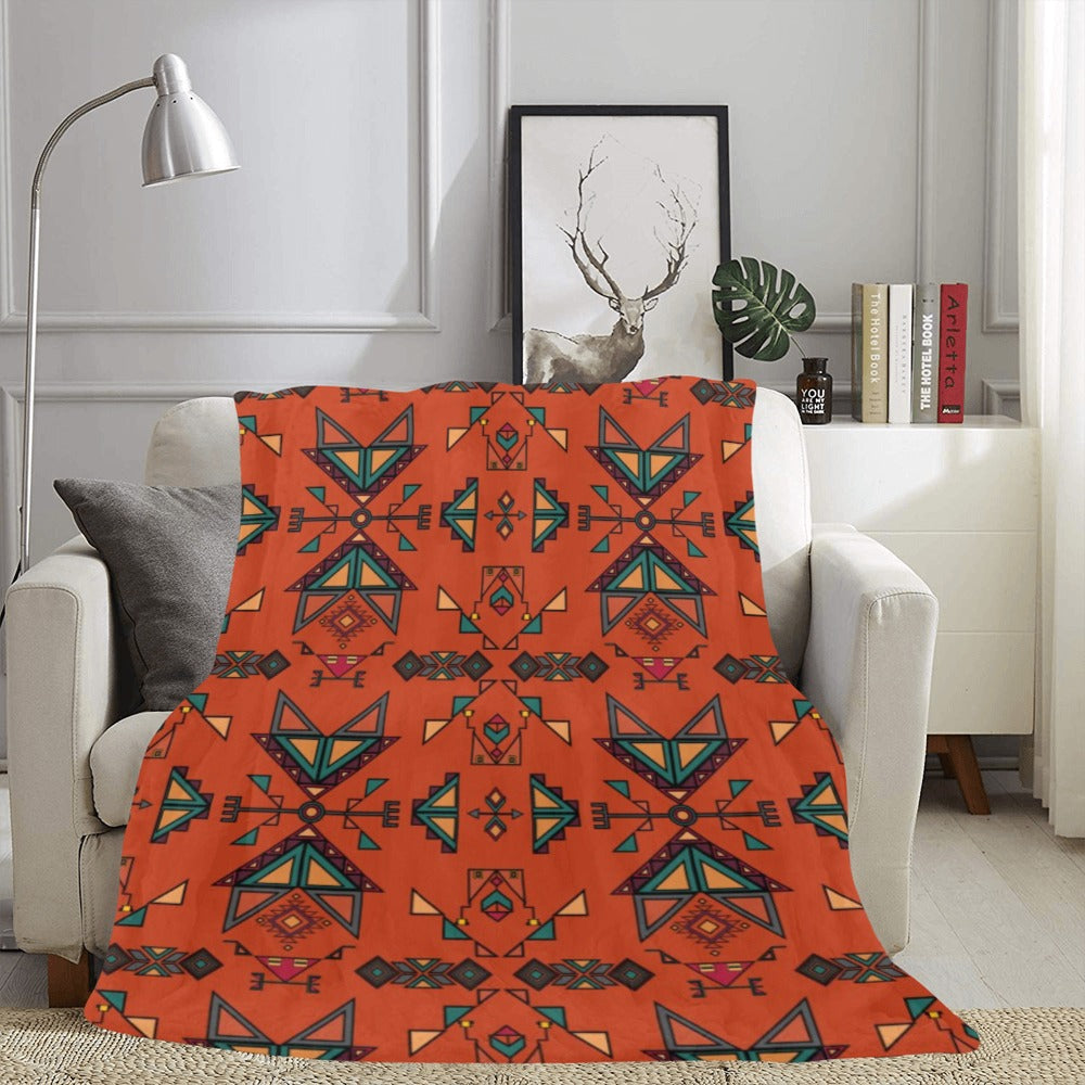 Arrow dawn Orange X-Large Micro Fleece Blanket