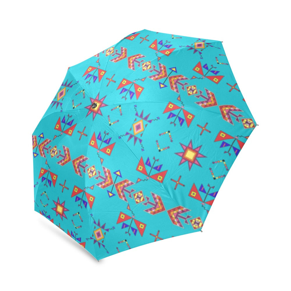 Scattered Generations Turquoise Foldable Umbrella