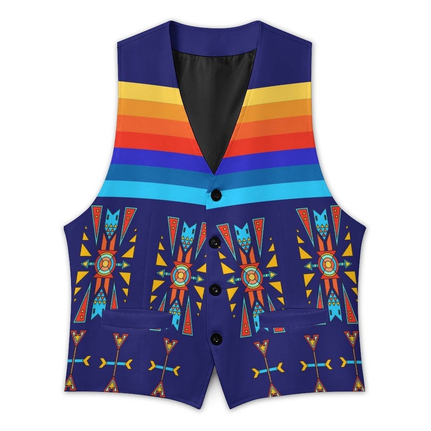 Blooming Spirit Geometric Men's Sleeveless Suit Vest