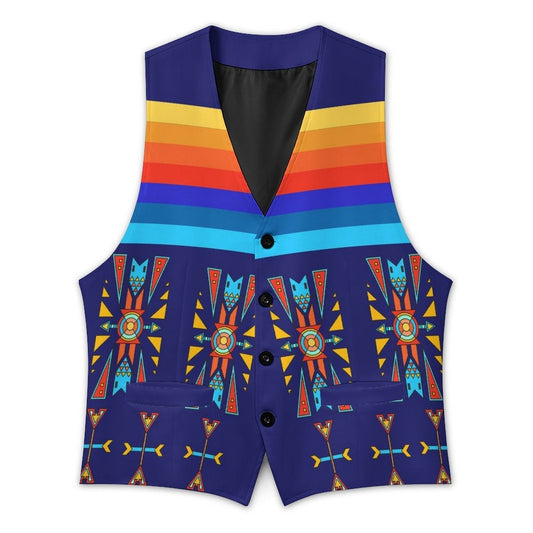 Blooming Spirit Geometric Men's Sleeveless Suit Vest
