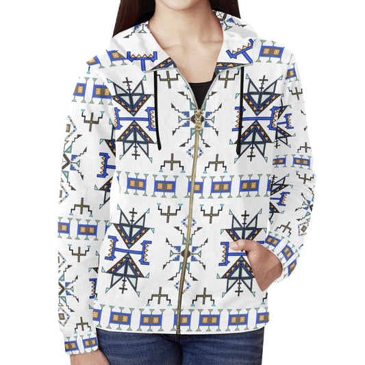 Eagle Strike White Full Zip Hoodie for Women
