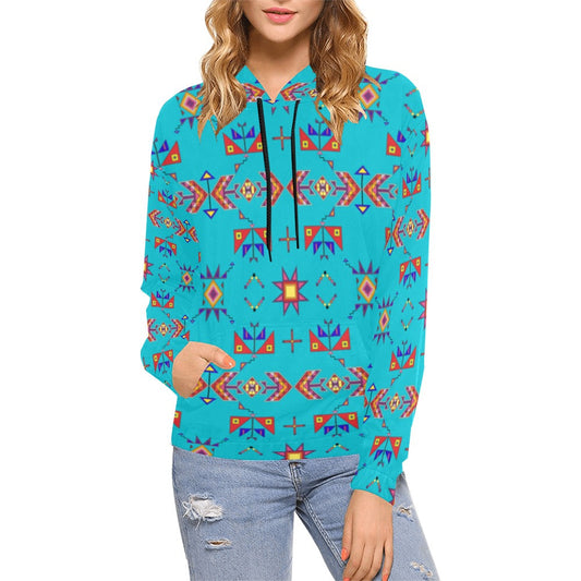 Scattered Generations Turquoise Hoodie for Women