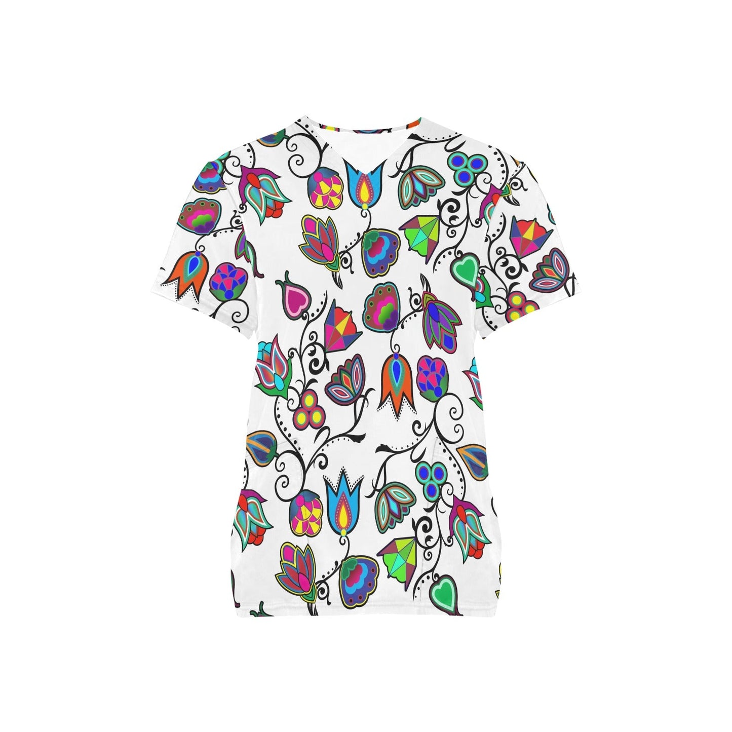 Indigenous Paisley White Scrub Top