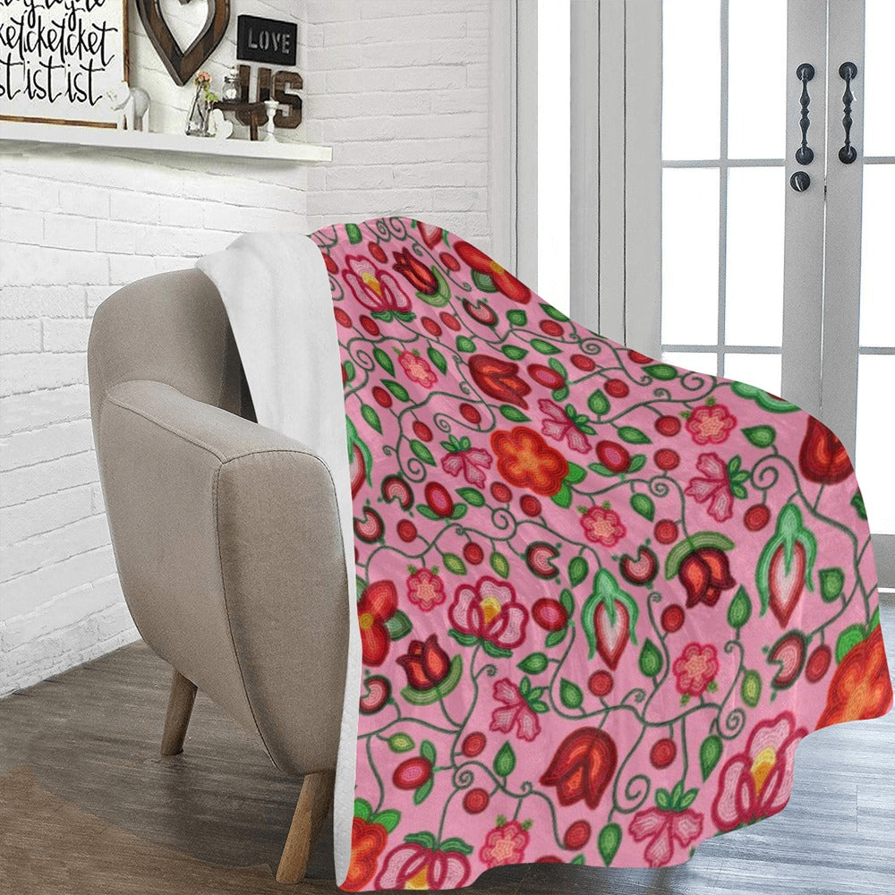 Rose Reverie Pink X-Large Micro Fleece Blanket
