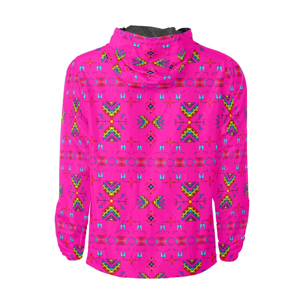 Rainy Chief Rainbow Hot Pink Men's Windbreaker
