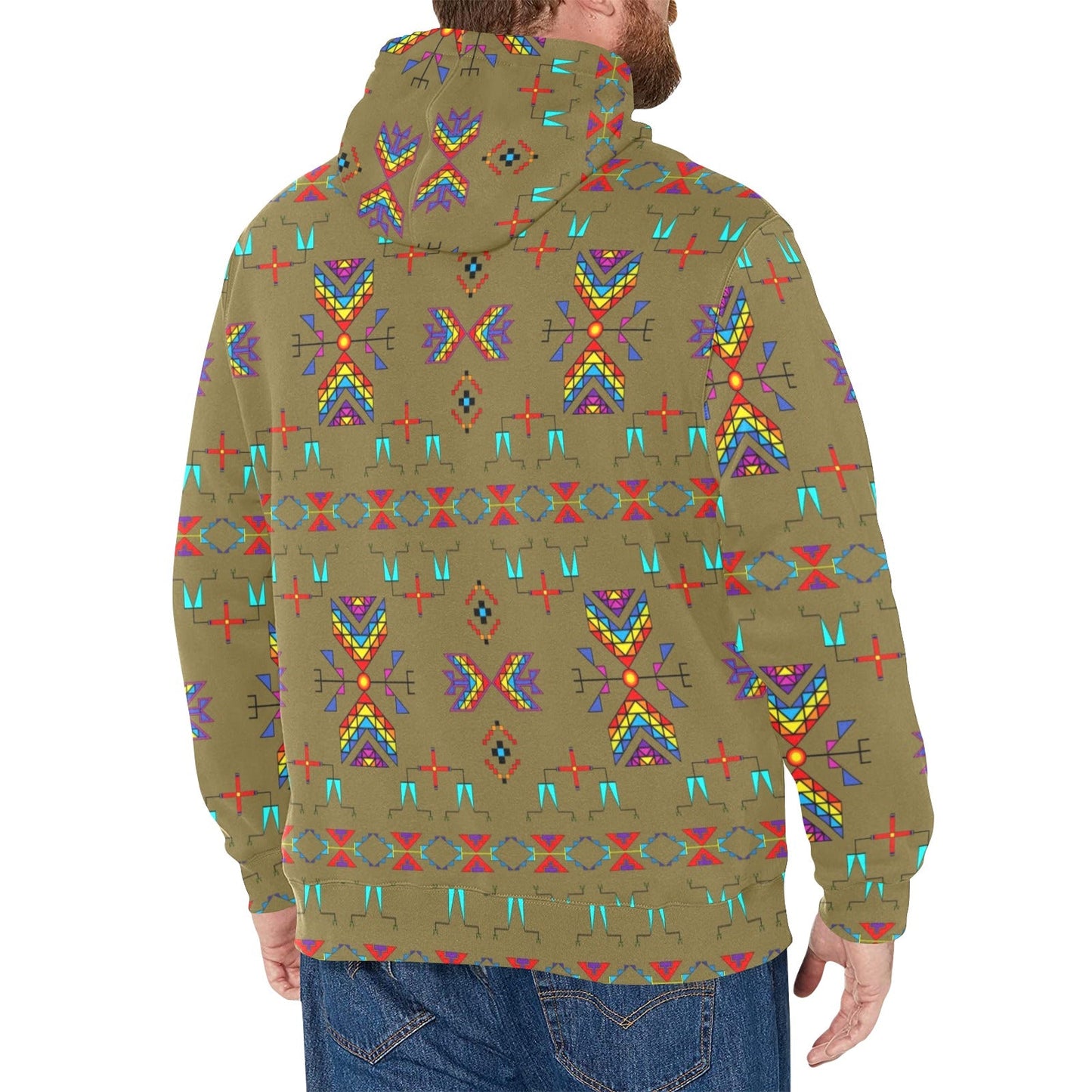 Rainy Chief Rainbow Sage Grass Men's Long Sleeve Fleece Hoodie