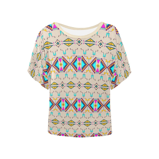 Rite of Passage Sand Women's Batwing-Sleeved Blouse T shirt