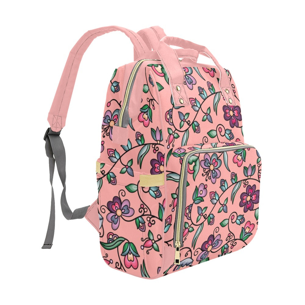 Amber Evening Garland Peach Multi-Function Diaper Backpack/Diaper Bag