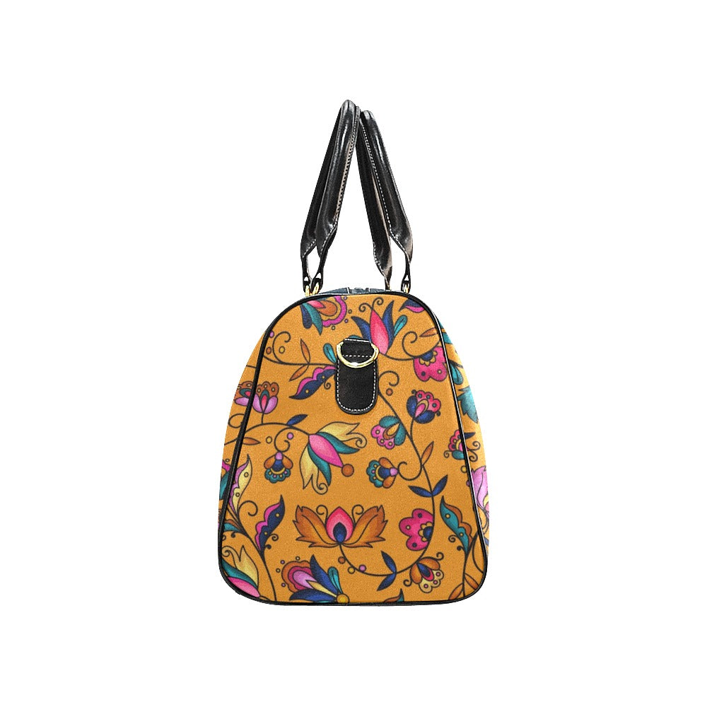 Copper Prairie Petals Orange Large Travel Bag