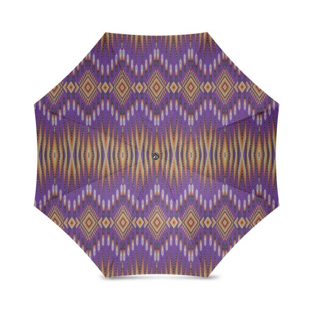 Fire Feather Purple Foldable Umbrella