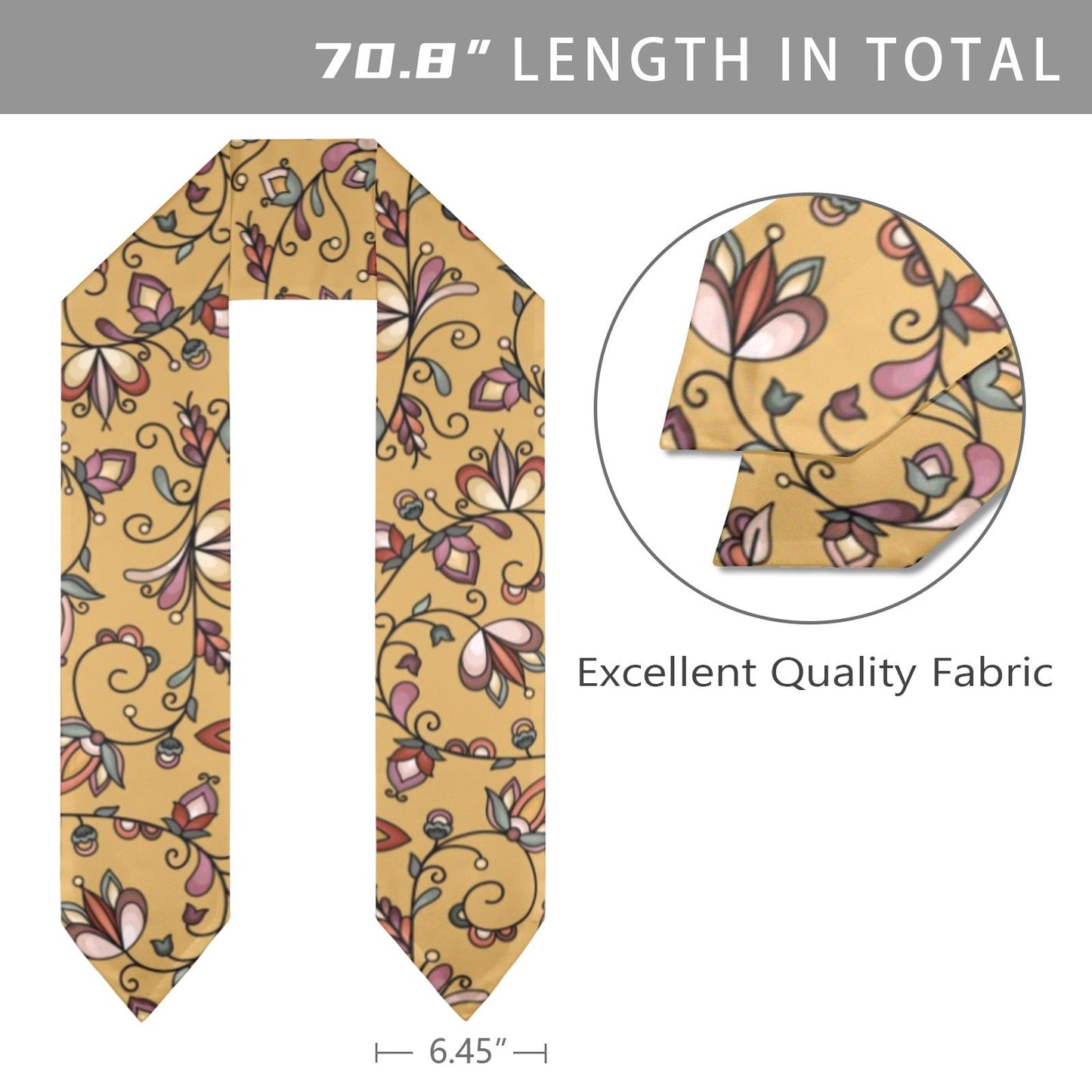 Burnt Sky Petals Graduation Stole