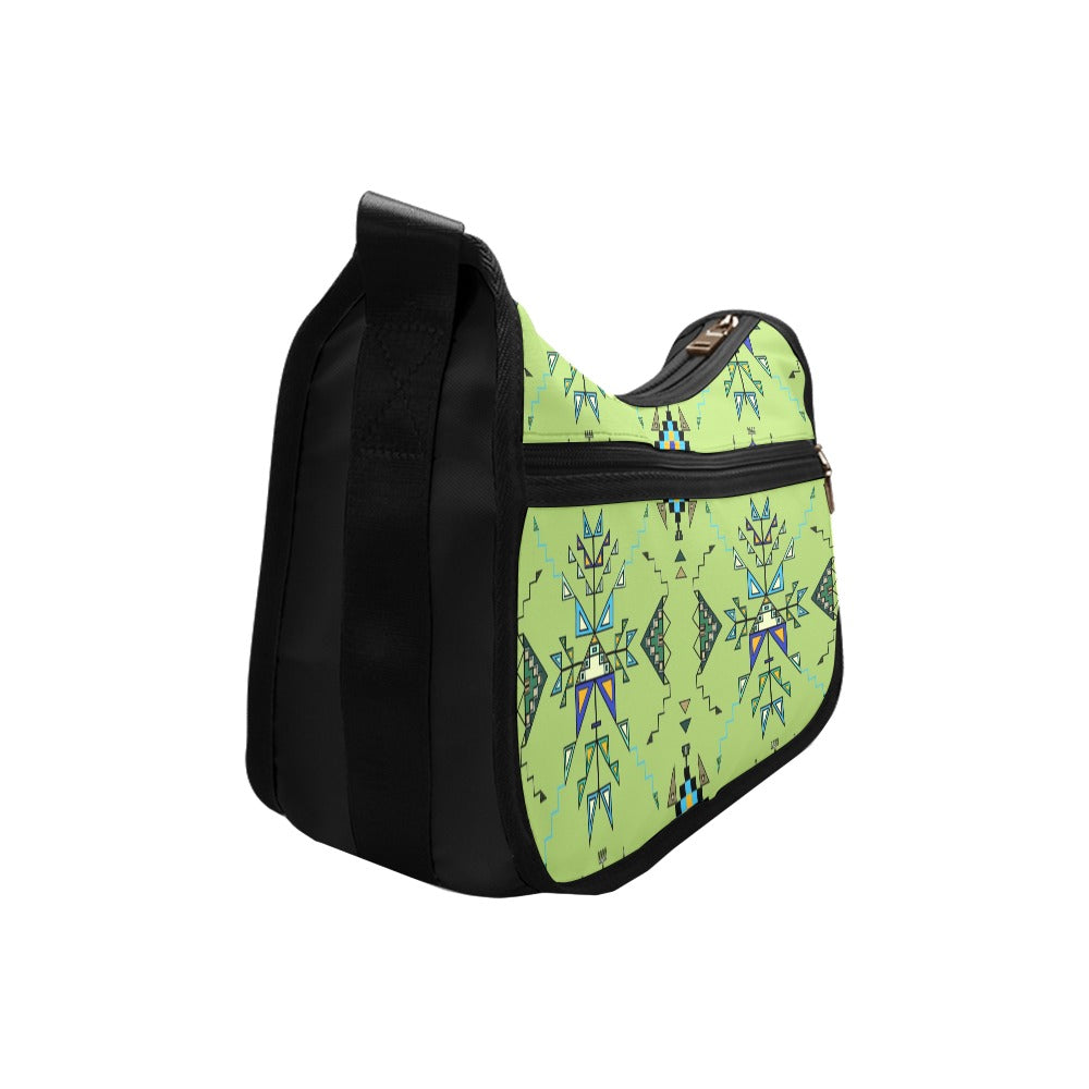 Bear Shield Green Crossbody Bag