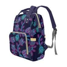 Load image into Gallery viewer, Beaded Blue Nouveau Multi-Function Diaper Backpack/Diaper Bag
