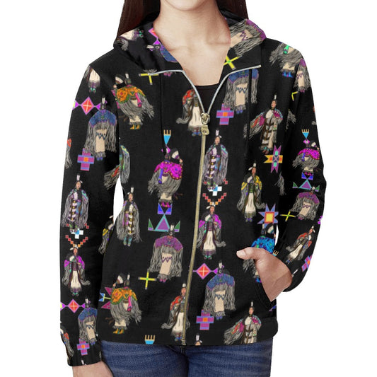Women's Tradish Dancers Black Full Zip Hoodie for Women
