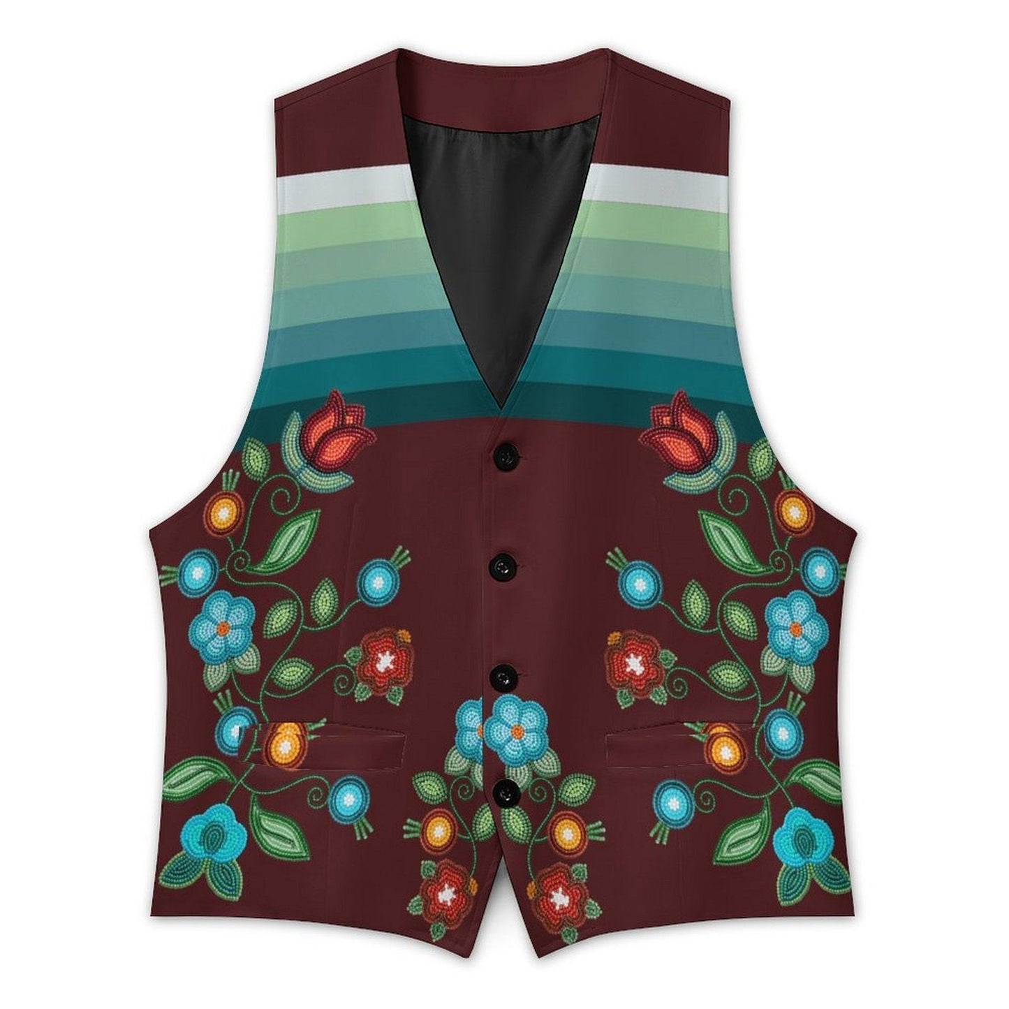 Prairie Fire Petals 1 Men's Sleeveless Suit Vest