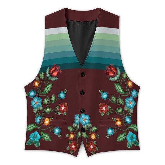 Prairie Fire Petals 1 Men's Sleeveless Suit Vest