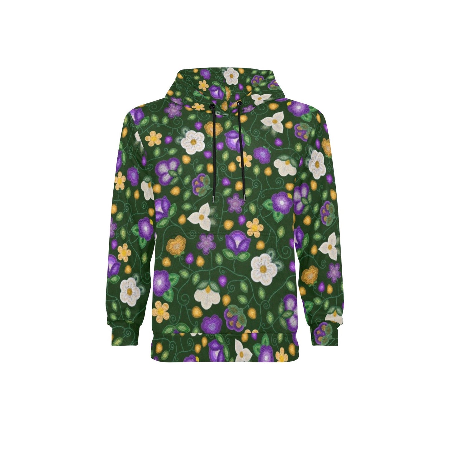 Midnight Moss Bloom Forest Fleece Hoodie