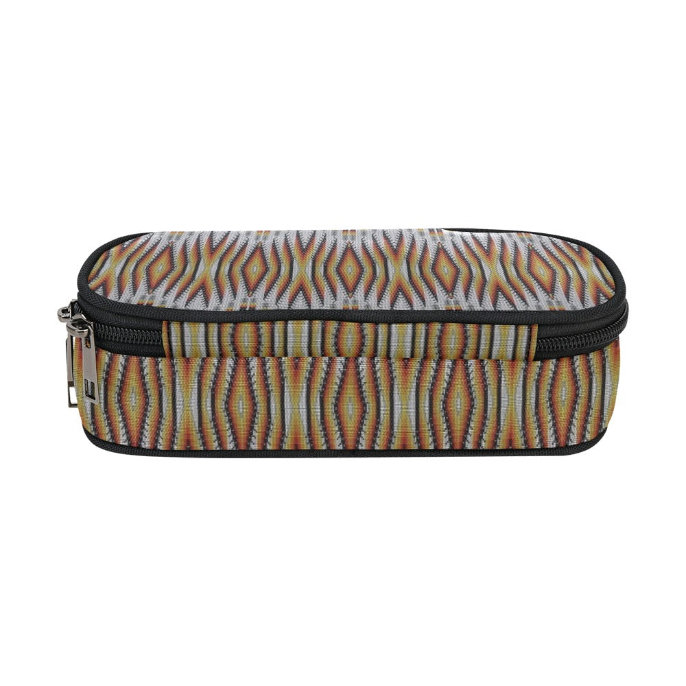 Fire Feather White Pencil Pouch