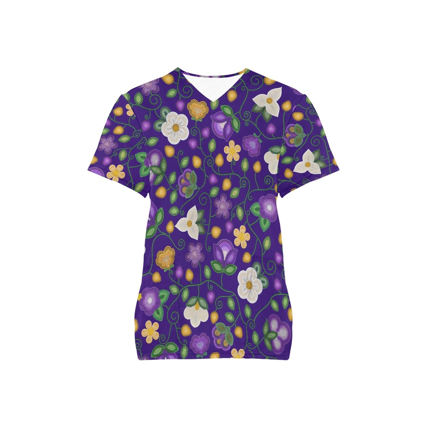 Midnight Moss Bloom Aubergine Scrub Top