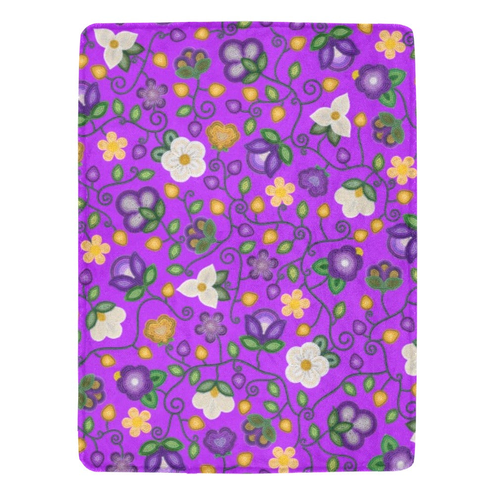 Midnight Moss Bloom Purple X-Large Micro Fleece Blanket