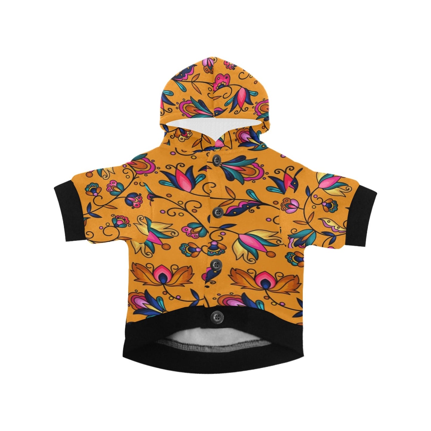 Copper Prairie Petals Orange Pet Dog Hoodie