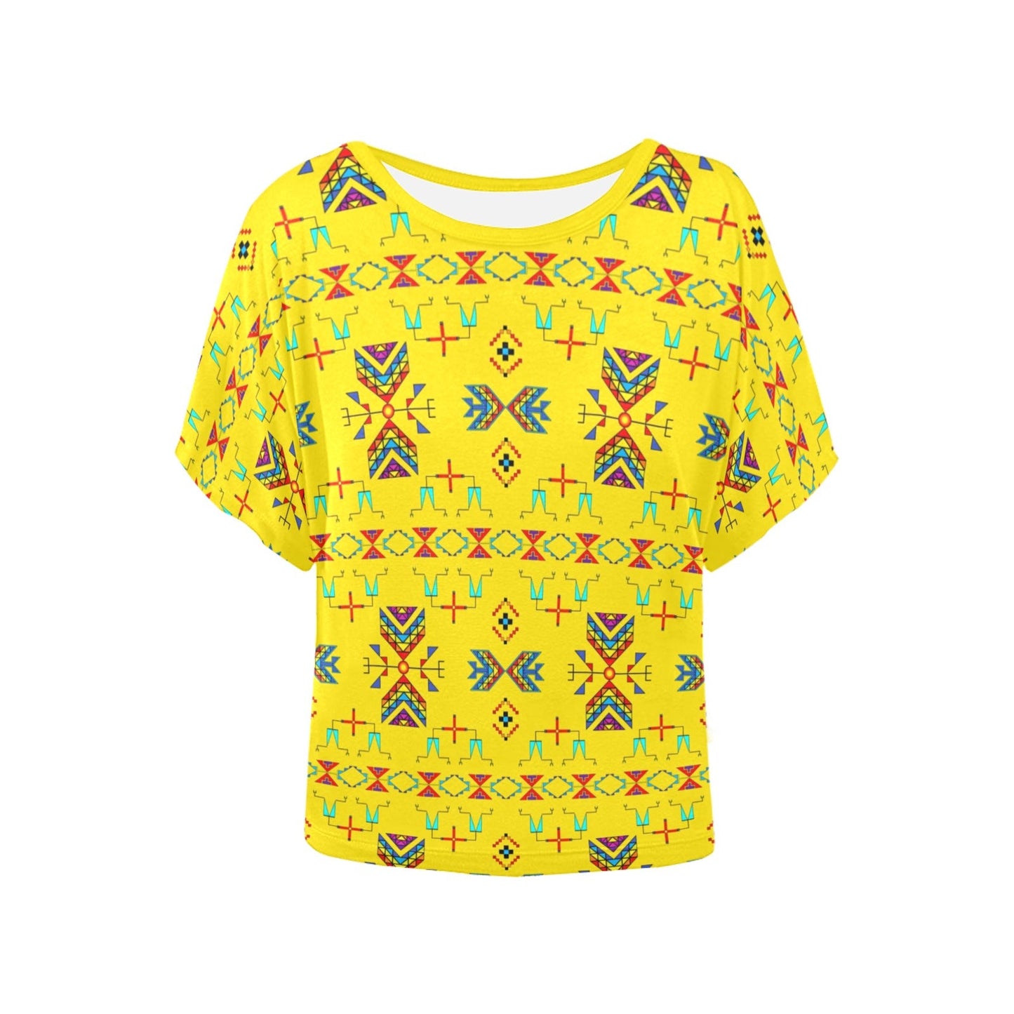 Rainy Chief Rainbow Yellow Women's Batwing-Sleeved Blouse T shirt