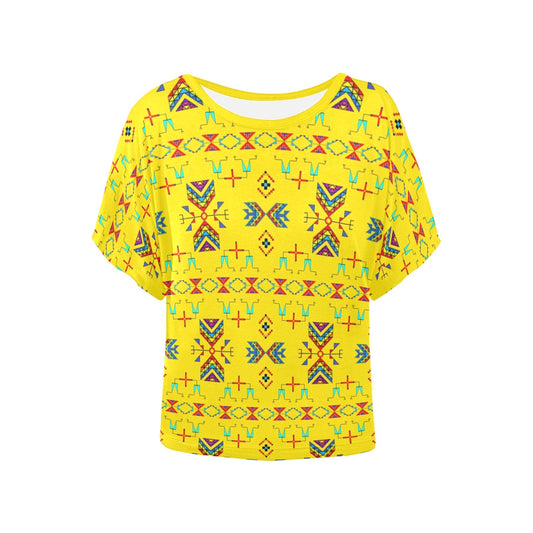 Rainy Chief Rainbow Yellow Women's Batwing-Sleeved Blouse T shirt