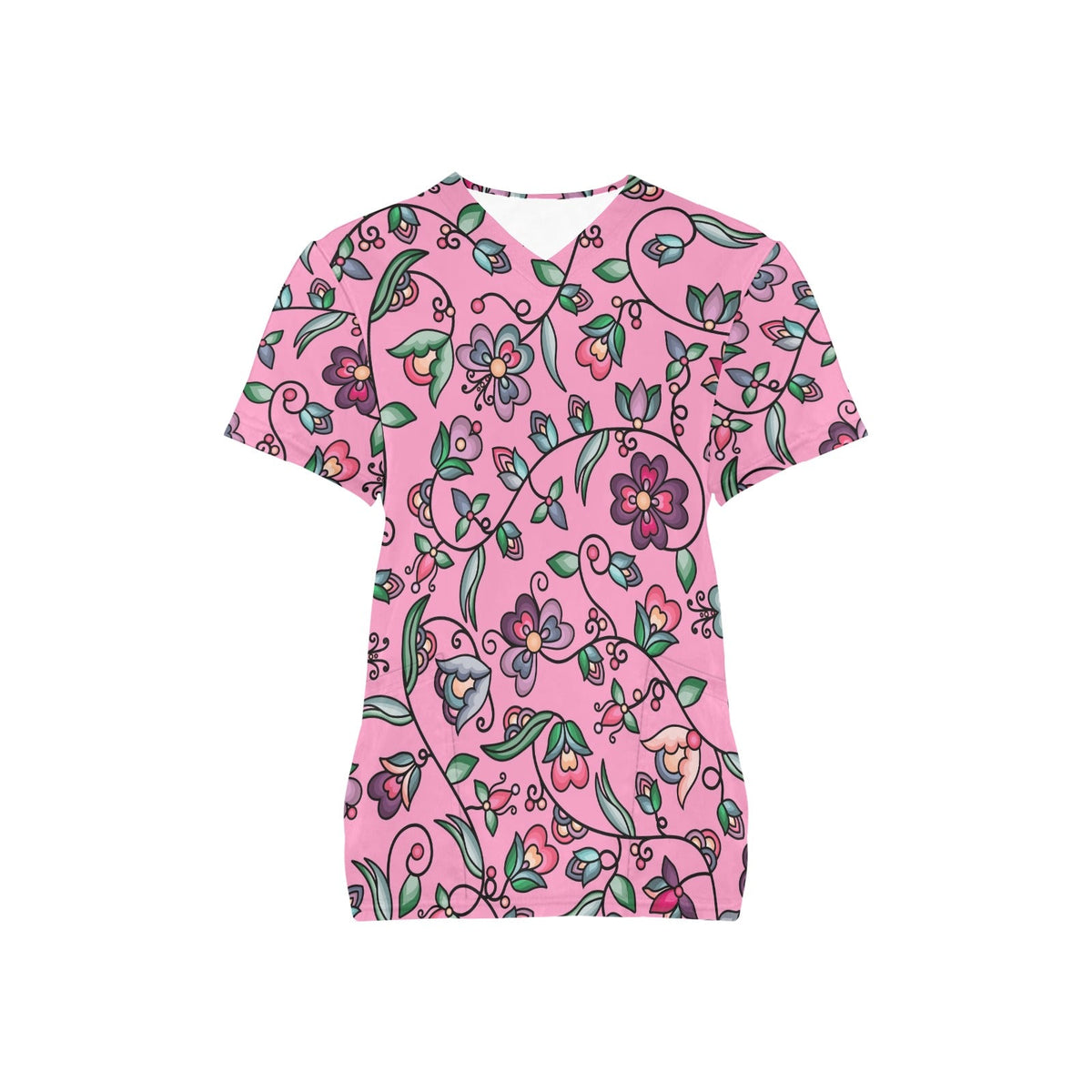 Amber Evening Garland Pink Scrub Top