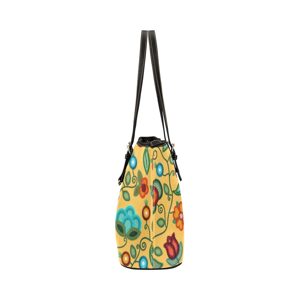 Prairie Fire Petals Honey Leather Tote