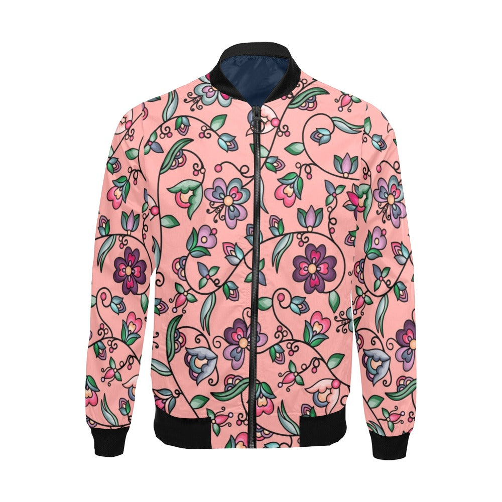 Amber Evening Garland Peach Bomber Jacket for Men