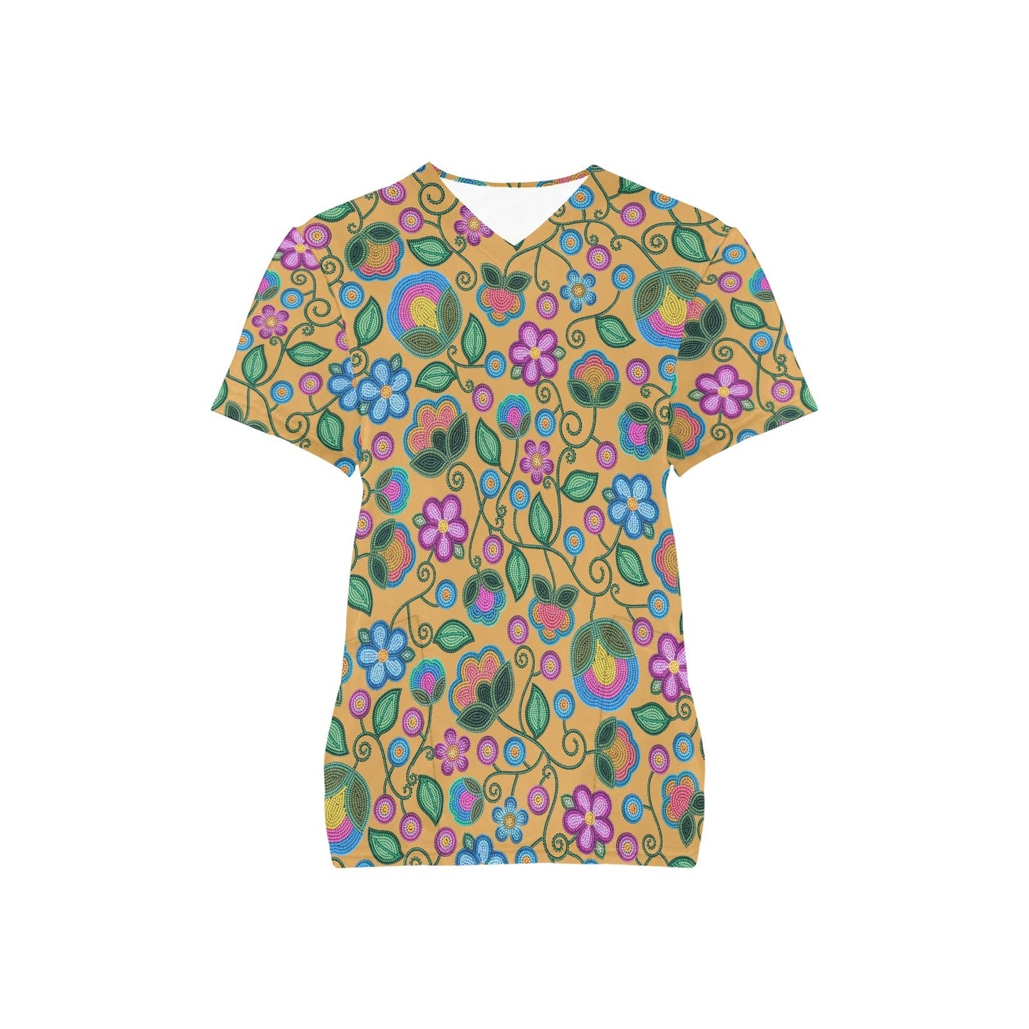 Turquoise Sunbeam Yellow Scrub Top