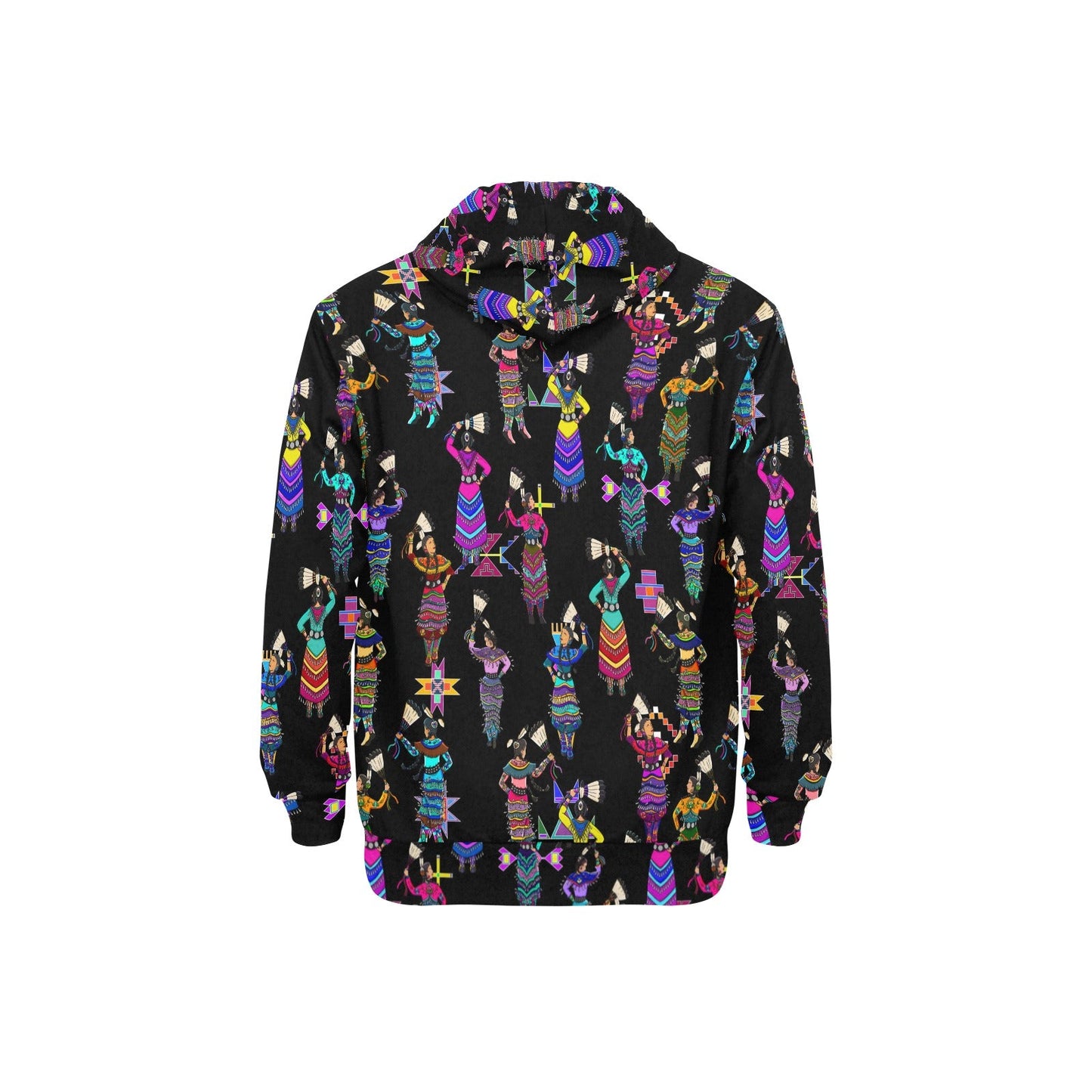 Women's Jingle Dancers Black Men's Long Sleeve Fleece Hoodie