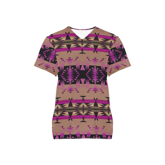 Between the Mountains Berry Scrub Top