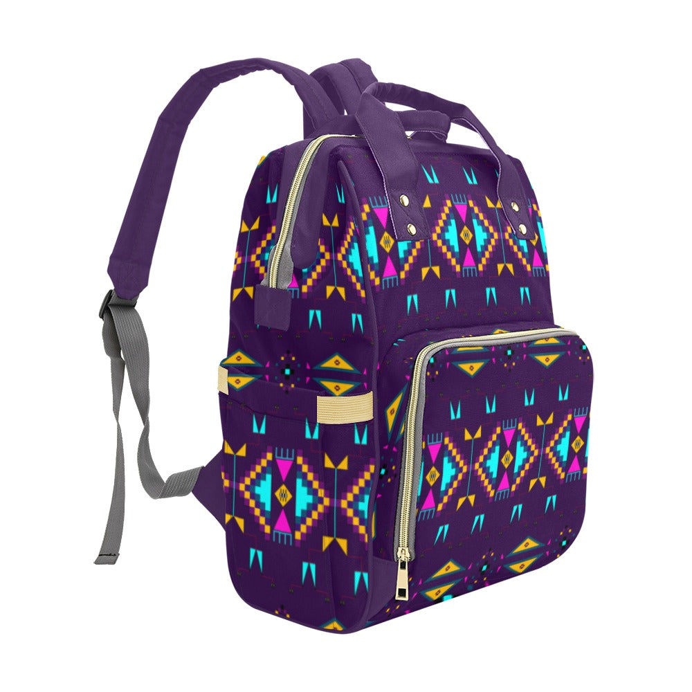 Rite of Passage Dark Purple Multi-Function Diaper Backpack