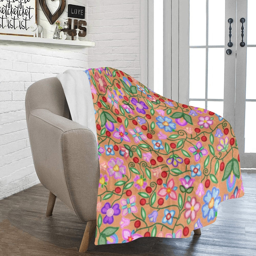 Petal Harmony Terracotta Large Micro Fleece Blanket