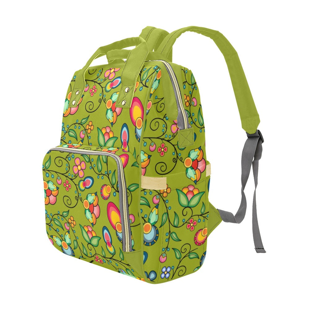 Floral Bounty Sweetgrass Multi-Function Diaper Backpack
