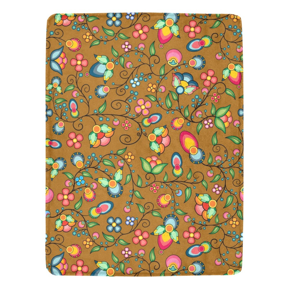 Floral Bounty Fall Leaves X-Large Micro Fleece Blanket