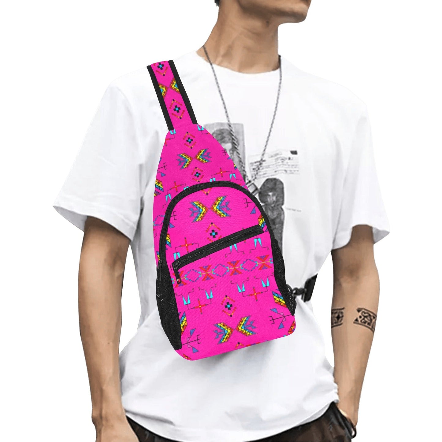 Rainy Chief Rainbow Hot Pink Chest Bag