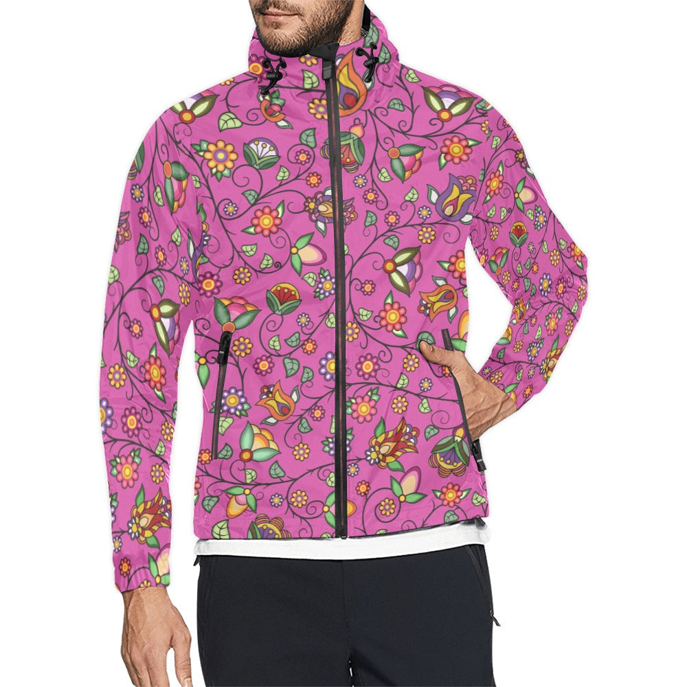 Heartbeat Petals Pink Men's Windbreaker