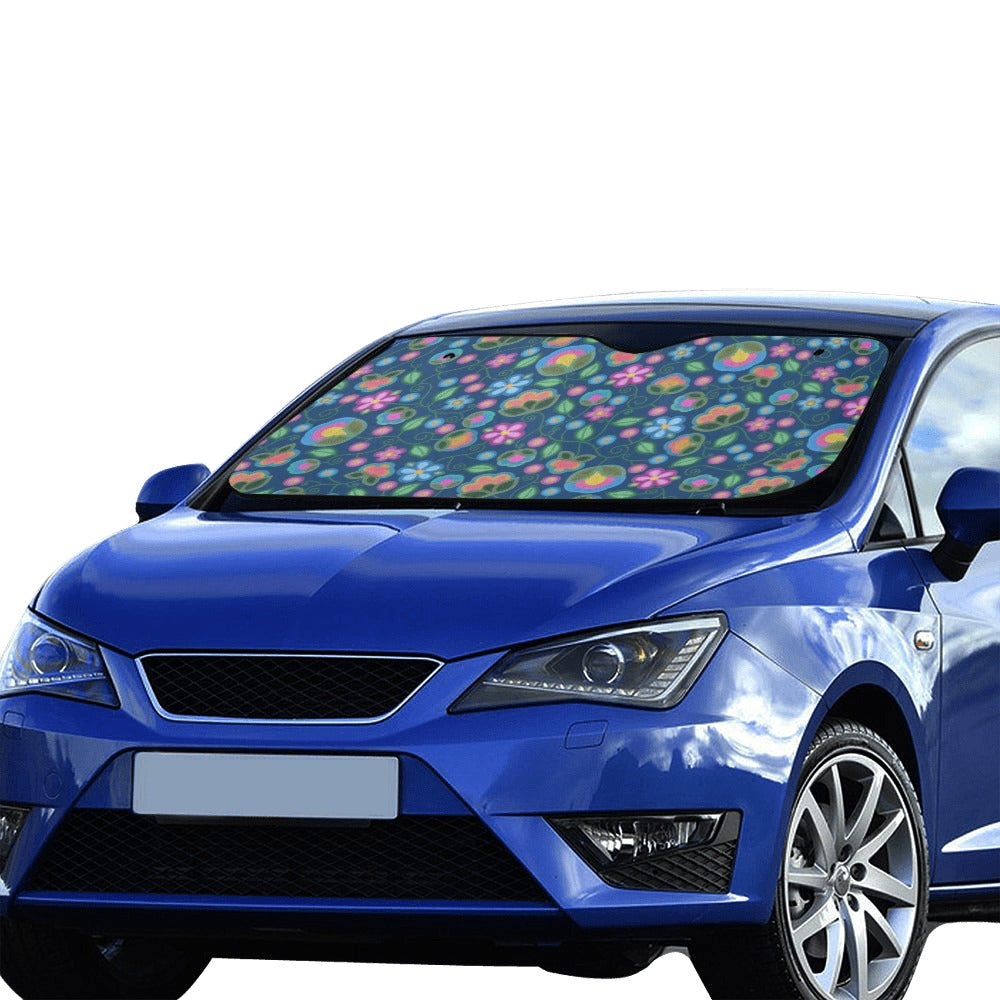 Turquoise Sunbeam Blue Car Sun Shade 55"x30"