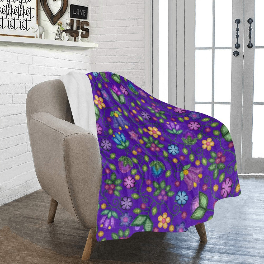 Bloom Uplift Indigo Small Micro Fleece Blanket